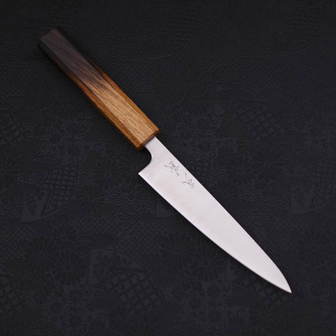 Petty Silver Steel #3 Polished Yaki Urushi Handle 135mm (5.3”)-[Musashi]-[Japanese-Kitchen-Knives]
