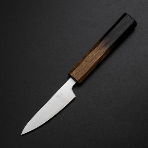 Petty Silver Steel #3 Polished Yaki Urushi Handle 80mm (3.1”)-[Musashi]-[Japanese-Kitchen-Knives]