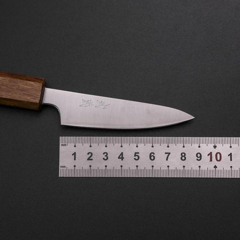 Petty Silver Steel #3 Polished Yaki Urushi Handle 80mm (3.1”)-[Musashi]-[Japanese-Kitchen-Knives]