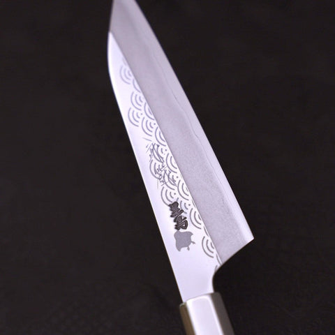 Petty Silver Steel #3 Walnut Hamachidori Handle 135mm (5.3”)-[Musashi]-[Japanese-Kitchen-Knives]