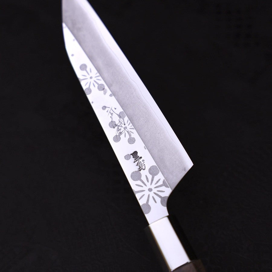 Petty Silver Steel #3 Walnut Kazabana Handle 135mm (5.3”)-[Musashi]-[Japanese-Kitchen-Knives]