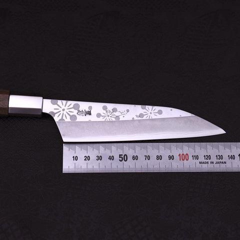 Petty Silver Steel #3 Walnut Kazabana Handle 135mm (5.3”)-[Musashi]-[Japanese-Kitchen-Knives]