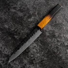 Petty Stainless Clad AUS-8 Kurouchi Tsuchime Yaki Urushi Handle 155mm (6.1”)-[Musashi]-[Japanese-Kitchen-Knives]