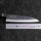 Petty Stainless Clad Blue Steel #2 Kurouchi Green Urushi Handle 150mm (5.9”)-[Musashi]-[Japanese-Kitchen-Knives]