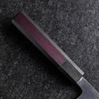Petty Stainless Clad Blue Steel #2 Kurouchi Purple Urushi Handle 150mm (5.9”)-[Musashi]-[Japanese-Kitchen-Knives]