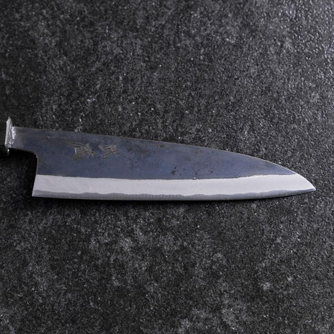 Petty Stainless Clad Blue Steel #2 Kurouchi Purple Urushi Handle 150mm (5.9”)-[Musashi]-[Japanese-Kitchen-Knives]