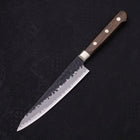 Petty Stainless Clad Blue Super Kurouchi Tsuchime Western Handle 150mm (5.9”)-[Musashi]-[Japanese-Kitchen-Knives]