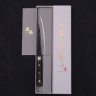 Petty Stainless Clad Blue Super Kurouchi Tsuchime Western Handle 150mm (5.9”)-[Musashi]-[Japanese-Kitchen-Knives]