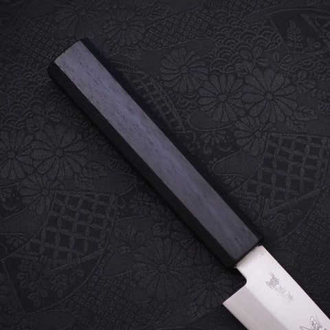 Petty Stainless Clad Blue Super Polished Dark Blue Handle 145mm (5.7”)-[Musashi]-[Japanese-Kitchen-Knives]