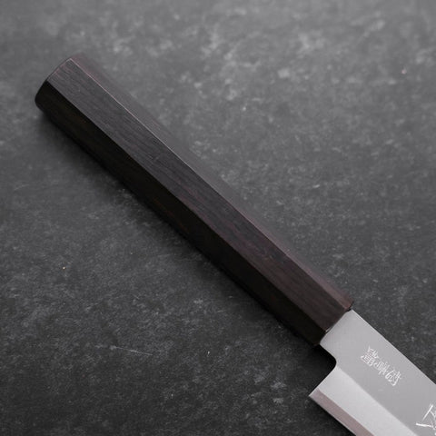 Petty Stainless Clad Blue Super Polished Ebony Handle 145mm (5.7”)-[Musashi]-[Japanese-Kitchen-Knives]