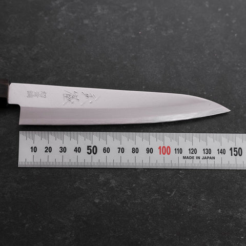 Petty Stainless Clad Blue Super Polished Ebony Handle 145mm (5.7”)-[Musashi]-[Japanese-Kitchen-Knives]