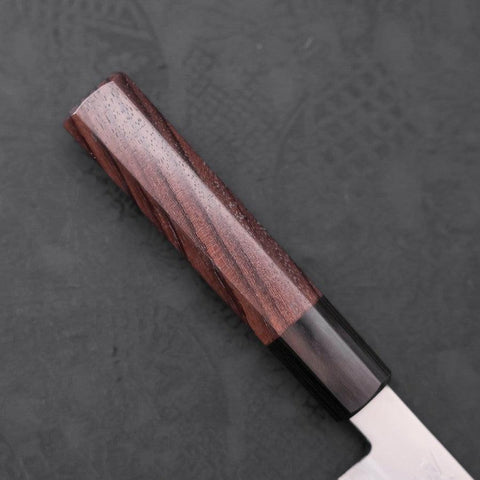 Petty Stainless Clad Blue Super Polished Shitan Handle 150mm (5.9”)-[Musashi]-[Japanese-Kitchen-Knives]