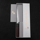 Petty Stainless Clad Blue Super Polished Shitan Handle 150mm (5.9”)-[Musashi]-[Japanese-Kitchen-Knives]