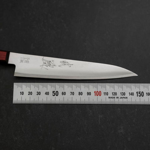 Petty Stainless Clad Blue Super Polished Western Black Red Handle 150mm (5.9”)-[Musashi]-[Japanese-Kitchen-Knives]
