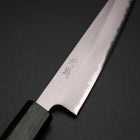Petty Stainless Clad White Steel #1 Polished Green Urushi Handle 150mm (5.9”)-[Musashi]-[Japanese-Kitchen-Knives]