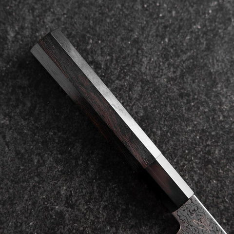Petty VG-10 Damascus Buffalo Ebony Handle 100mm (3.9”)-[Musashi]-[Japanese-Kitchen-Knives]