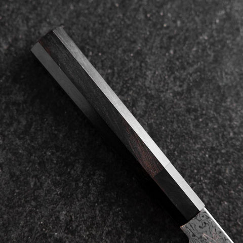 Petty VG-10 Damascus Buffalo Ebony Handle 120mm (4.7”)-[Musashi]-[Japanese-Kitchen-Knives]