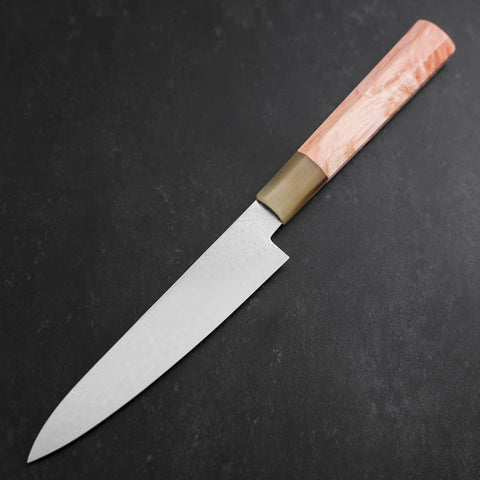 Petty VG-10 Damascus Buffalo Light Pink Maple Handle 150mm (5.9”)-[Musashi]-[Japanese-Kitchen-Knives]