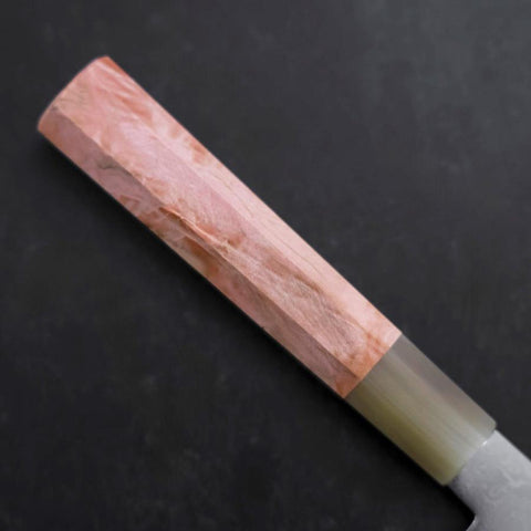Petty VG-10 Damascus Buffalo Light Pink Maple Handle 150mm (5.9”)-[Musashi]-[Japanese-Kitchen-Knives]