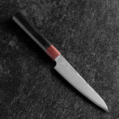 Petty VG-10 Damascus Shitan Ebony Handle 130mm (5.1”)-[Musashi]-[Japanese-Kitchen-Knives]