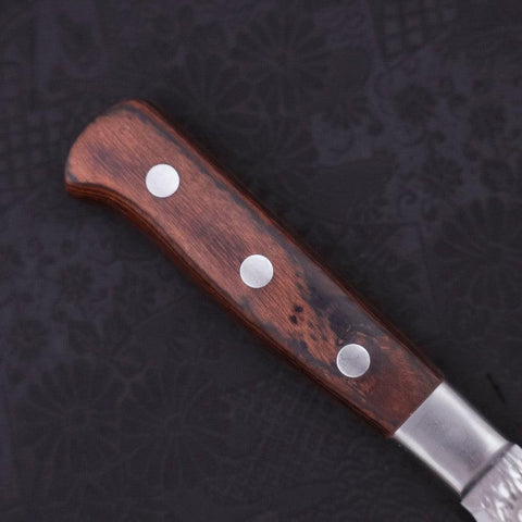 Petty VG-10 Mirror Tsuchime Damascus Mahogany Handle 135mm (5.3”)-[Musashi]-[Japanese-Kitchen-Knives]
