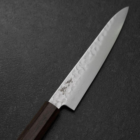 Petty VG-10 Tsuchime Damascus Ashwood Handle 150mm (5.9”)-[Musashi]-[Japanese-Kitchen-Knives]