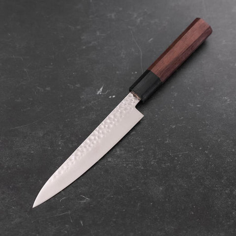 Petty VG-10 Tsuchime Damascus Shitan Handle 150mm (5.9”)-[Musashi]-[Japanese-Kitchen-Knives]