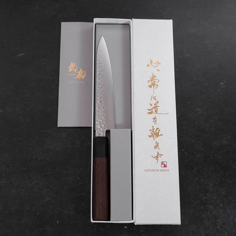 Petty VG-10 Tsuchime Damascus Shitan Handle 150mm (5.9”)-[Musashi]-[Japanese-Kitchen-Knives]