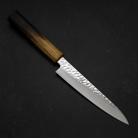 Petty VG-10 Tsuchime Damascus Yaki-Urushi Handle 150mm (5.9”)-[Musashi]-[Japanese-Kitchen-Knives]