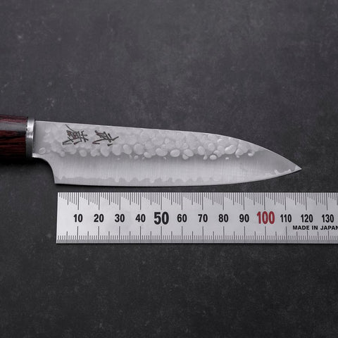 Petty VG-10 Tsuchime Oval Mahogany Handle 120mm (4.7”)-[Musashi]-[Japanese-Kitchen-Knives]