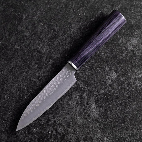 Petty VG-10 Tsuchime Oval Purple Handle 120mm (4.7”)-[Musashi]-[Japanese-Kitchen-Knives]
