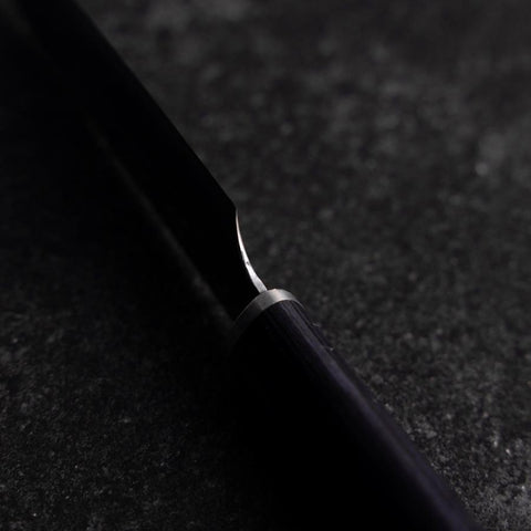 Petty VG-10 Tsuchime Oval Purple Handle 120mm (4.7”)-[Musashi]-[Japanese-Kitchen-Knives]