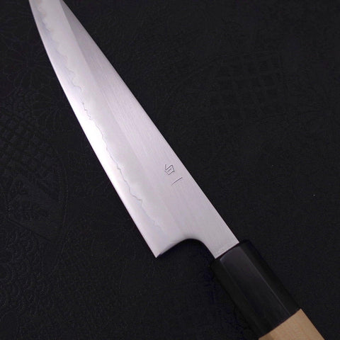 Petty White Steel #1 Polished Buffalo Magnolia Handle 135mm (5.3”)-[Musashi]-[Japanese-Kitchen-Knives]