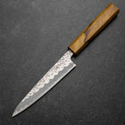 Petty White Steel #1 Tsuchime Oak Handle 140mm (5.5”)-[Musashi]-[Japanese-Kitchen-Knives]
