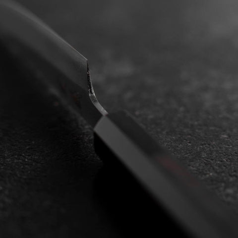 Petty White Steel #2 Stainless Clad Kasumi Buffalo Ebony Handle 110mm (4.3”)-[Musashi]-[Japanese-Kitchen-Knives]