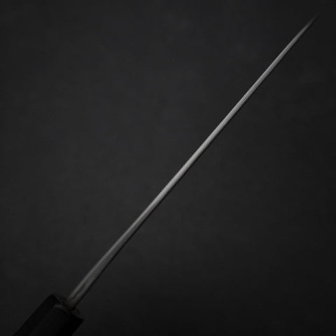 Petty White Steel #2 Stainless Clad Kurouchi Chokin Auspicious Cloud-Sun Buffalo Ebony Handle 150mm (5.9”)-[Musashi]-[Japanese-Kitchen-Knives]