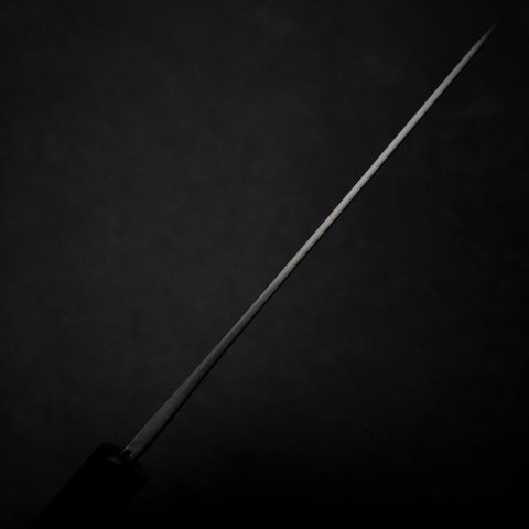 Petty White Steel #2 Stainless Clad Kurouchi Chokin Butterfly Buffalo Ebony Handle 150mm (5.9”)-[Musashi]-[Japanese-Kitchen-Knives]