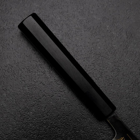 Petty White Steel #2 Stainless Clad Kurouchi Chokin Butterfly Buffalo Ebony Handle 150mm (5.9”)-[Musashi]-[Japanese-Kitchen-Knives]