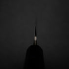 Petty White Steel #2 Stainless Clad Kurouchi Chokin Nami Buffalo Ebony Handle 150mm (5.9”)-[Musashi]-[Japanese-Kitchen-Knives]