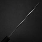 Petty White Steel #2 Stainless Clad Kurouchi Chokin Nami Buffalo Ebony Handle 150mm (5.9”)-[Musashi]-[Japanese-Kitchen-Knives]