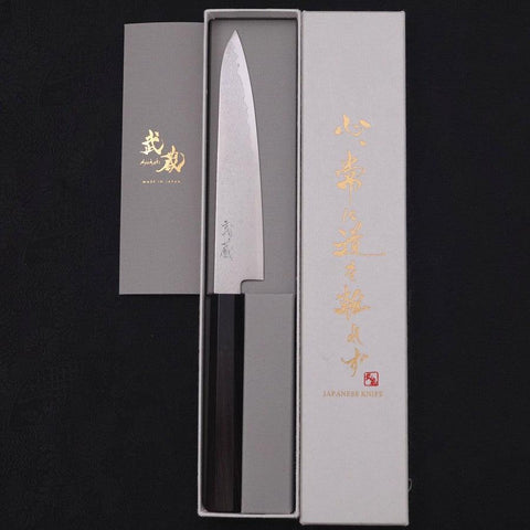Petty ZA-18 Damascus Buffalo Ebony Handle 150mm (5.9”)-[Musashi]-[Japanese-Kitchen-Knives]