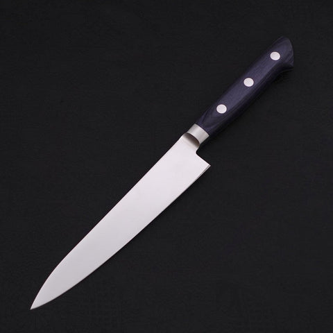 Petty knife AUS-8 Polished Western Blue Handle 150mm (5.9”)-[Musashi]-[Japanese-Kitchen-Knives]