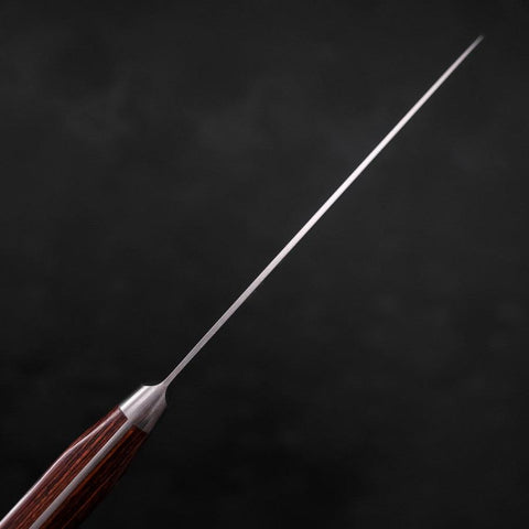 Petty knife AUS-8 Polished Western Brown Handle 130mm (5.1”)-[Musashi]-[Japanese-Kitchen-Knives]