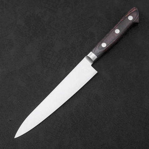 Petty knife AUS-8 Polished Western Mahogany Handle 150mm (5.9”)-[Musashi]-[Japanese-Kitchen-Knives]