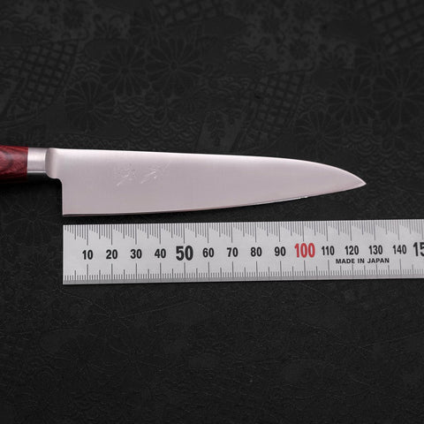 Petty knife AUS-8 Polished Western Red Handle 130mm (5.1”)-[Musashi]-[Japanese-Kitchen-Knives]