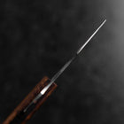 Pocket Knife AUS-8 Hawaiian Koa Outdoor Knife 55mm with Leather Sheath (2.2”)-[Musashi]-[Japanese-Kitchen-Knives]