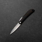 Pocket Knife VG-10 Black Persimmon Outdoor Knife 60mm with Wine-Red Leather Sheath (2.4”)-[Musashi]-[Japanese-Kitchen-Knives]