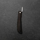 Pocket Knife VG-10 Black Persimmon Outdoor Knife 60mm with Wine-Red Leather Sheath (2.4”)-[Musashi]-[Japanese-Kitchen-Knives]
