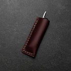 Pocket Knife VG-10 Black Persimmon Outdoor Knife 60mm with Wine-Red Leather Sheath (2.4”)-[Musashi]-[Japanese-Kitchen-Knives]