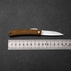 Pocket Knife VG-10 Hawaiian Koa Outdoor Knife 55mm with Leather Sheath (2.2”)-[Musashi]-[Japanese-Kitchen-Knives]